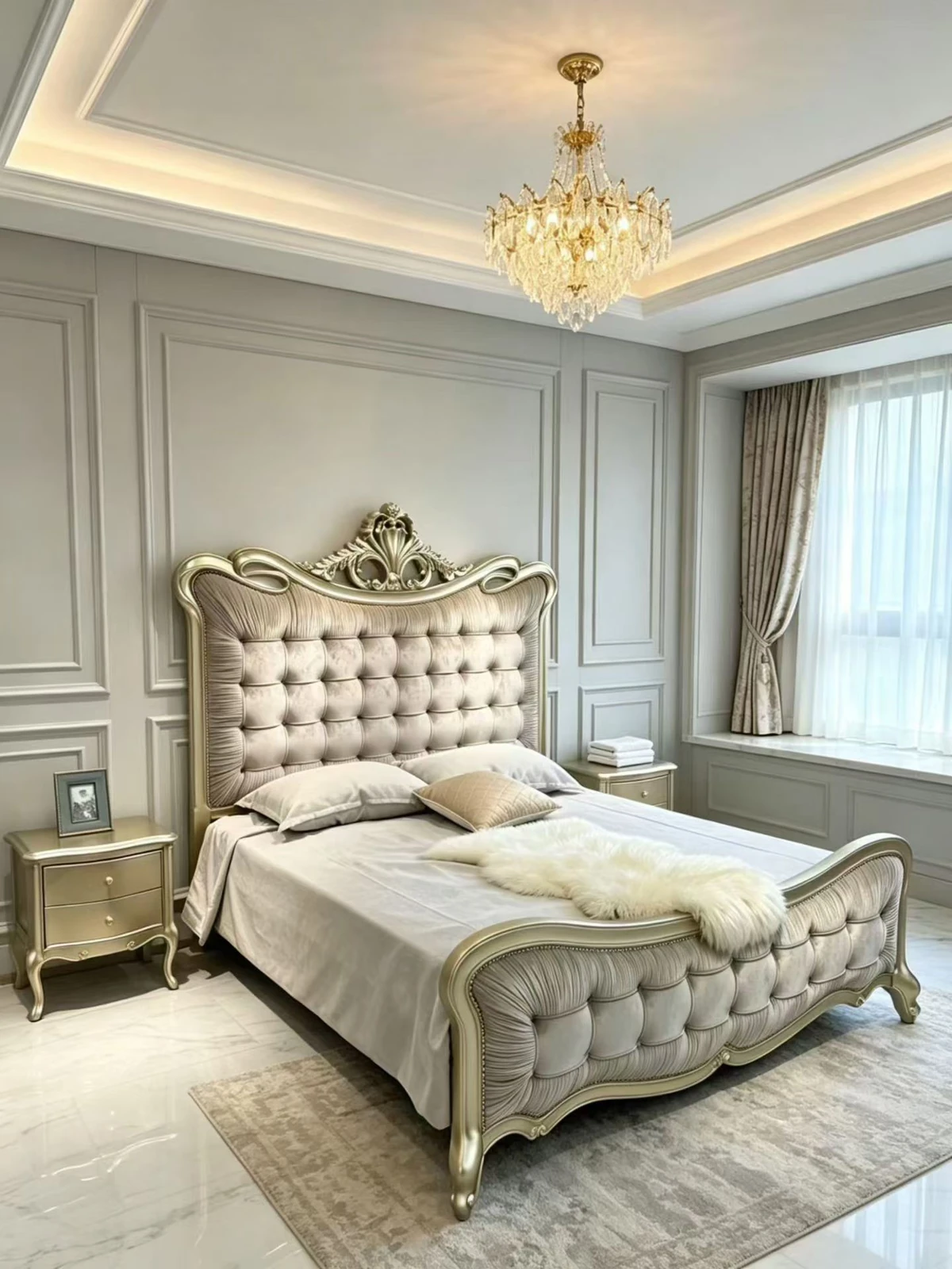 elegant tufted bed frame