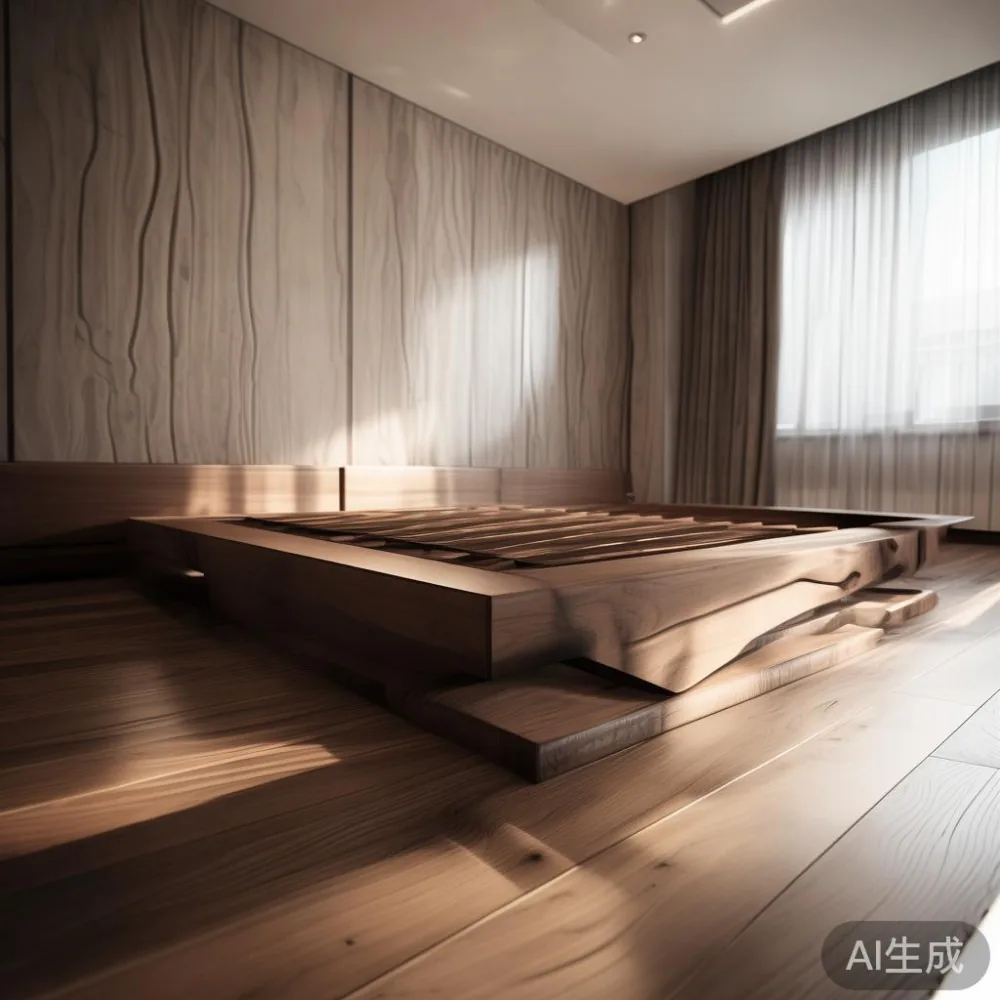 Custom-built bed frame with storage compartments in Singapore master bedroom