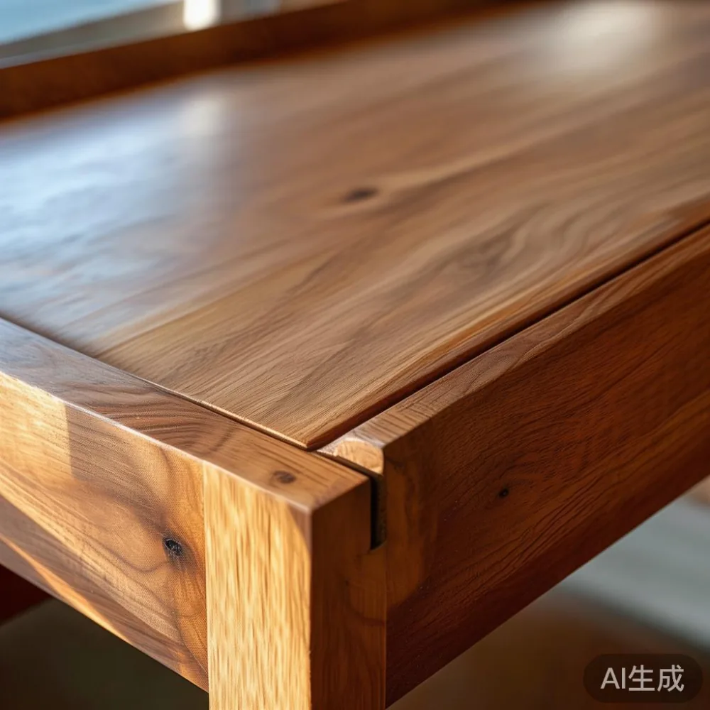 Close-up of a solid wood bed frame’s sturdy mortise and tenon joint