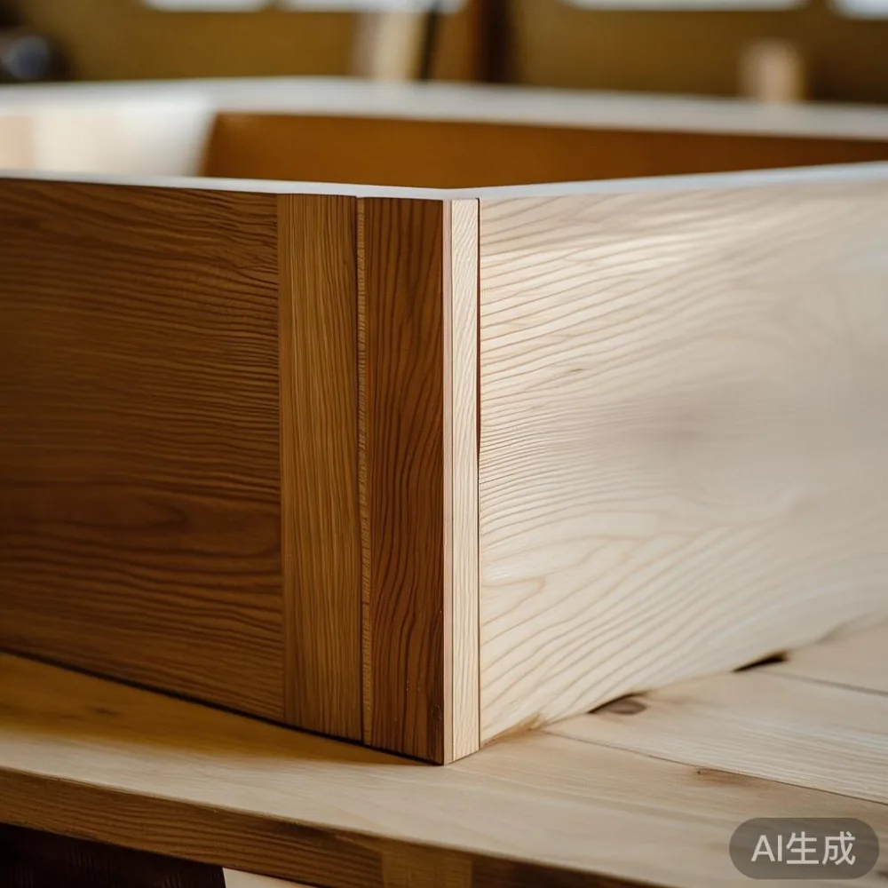 Close-up of a mortise and tenon joint on a durable solid wood bed frame