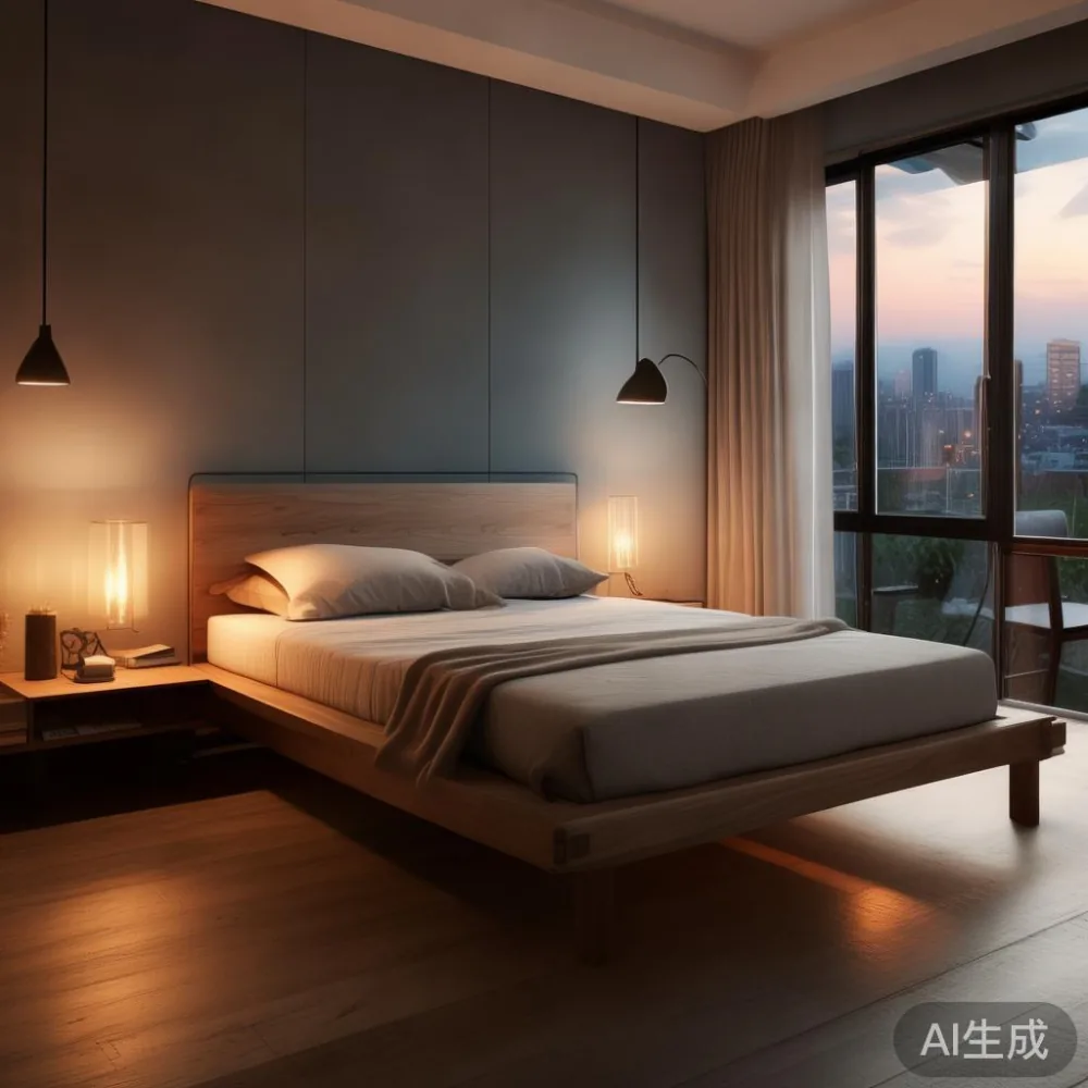 Bed Frame SG: Delivery and Assembly Realities When Buying Furniture On — room setting at dusk with warm lamp light, film 