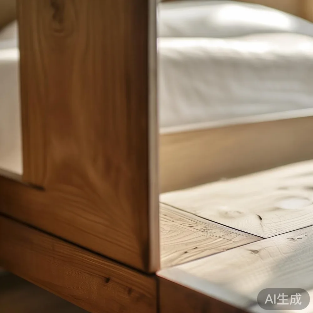 Bed Frame SG Styling Guide: Making a Compact HDB Feel Open, Not Crowde — close-up of the grain and joinery detail, shallo