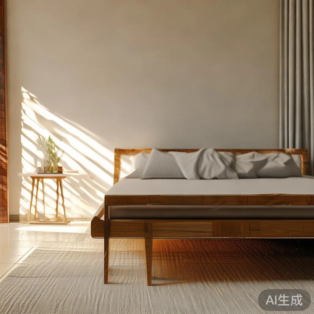 Caring for a Lacquered Bed Frame SG Surface in a Tropical Climate — staged against a plain wall with a linen sofa ne