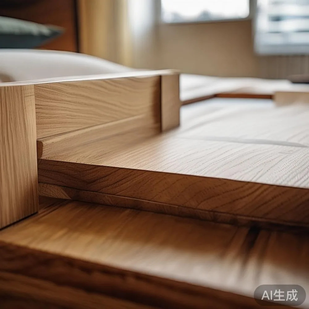 How to Choose the Right Size Bed Frame SG for a Singapore HDB Living R — close-up of the grain and joinery detail, shallo