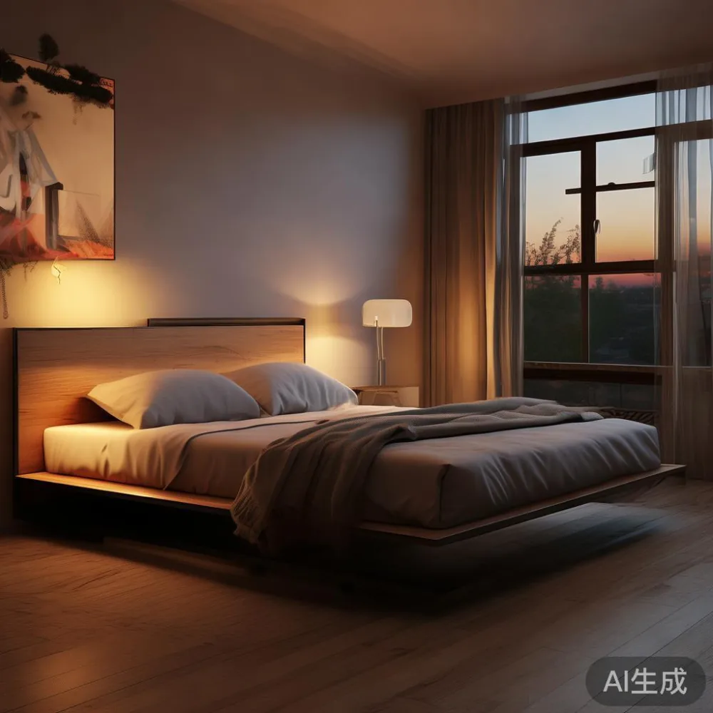 Delivery and Assembly Realities When Buying a Bed Frame SG (and the Re — room setting at dusk with warm lamp light, film 