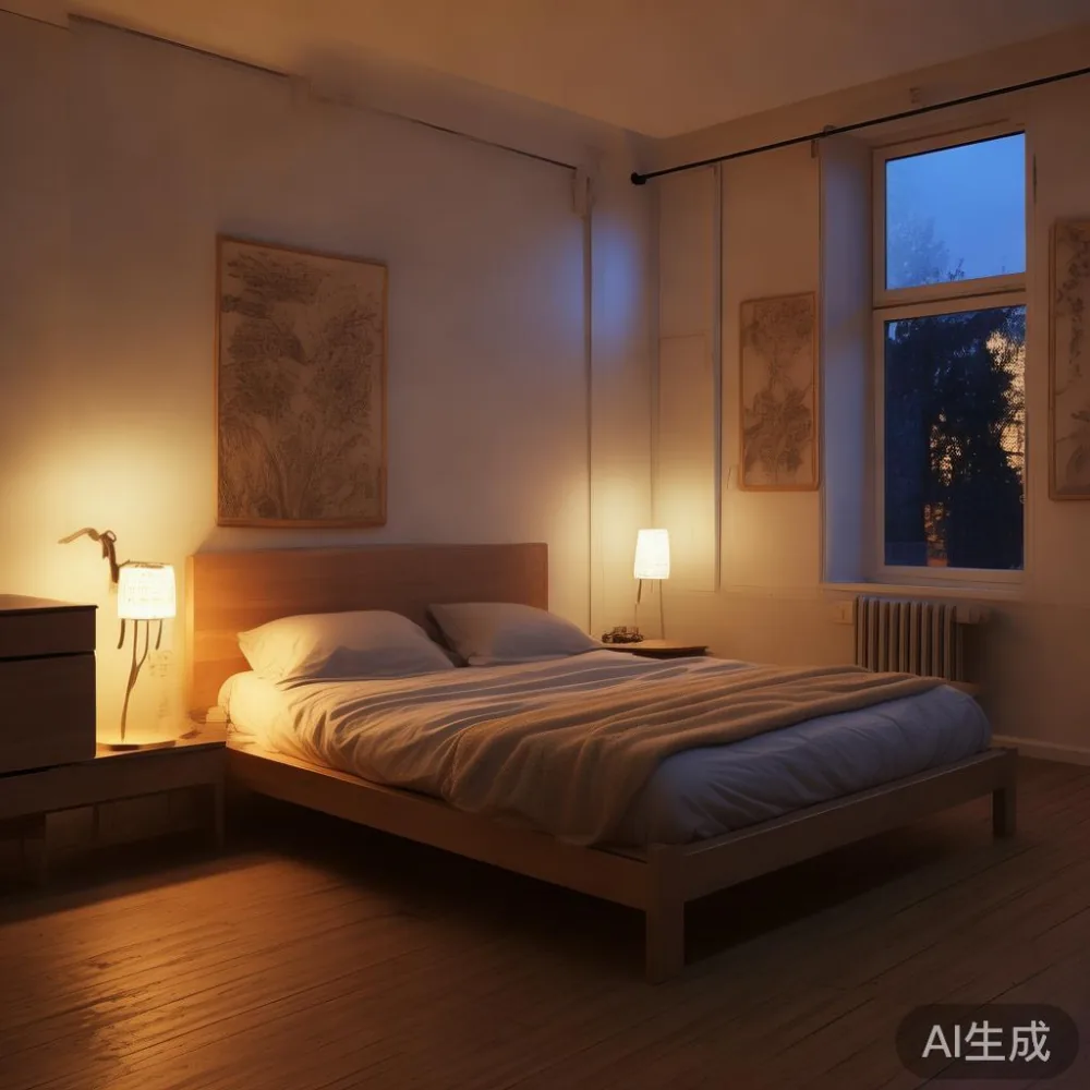 How to Match Furniture to a Warm Minimal Interior (Without Losing the  — room setting at dusk with warm lamp light, film 