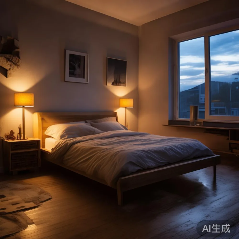 How to Read a Furniture Warranty in Singapore Without Getting Caught O — room setting at dusk with warm lamp light, film 