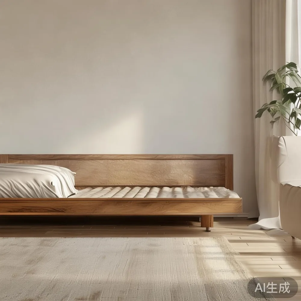 Solid Wood vs Veneer Bed Frame SG: A 5-Year Cost Comparison for Singap — staged against a plain wall with a linen sofa ne