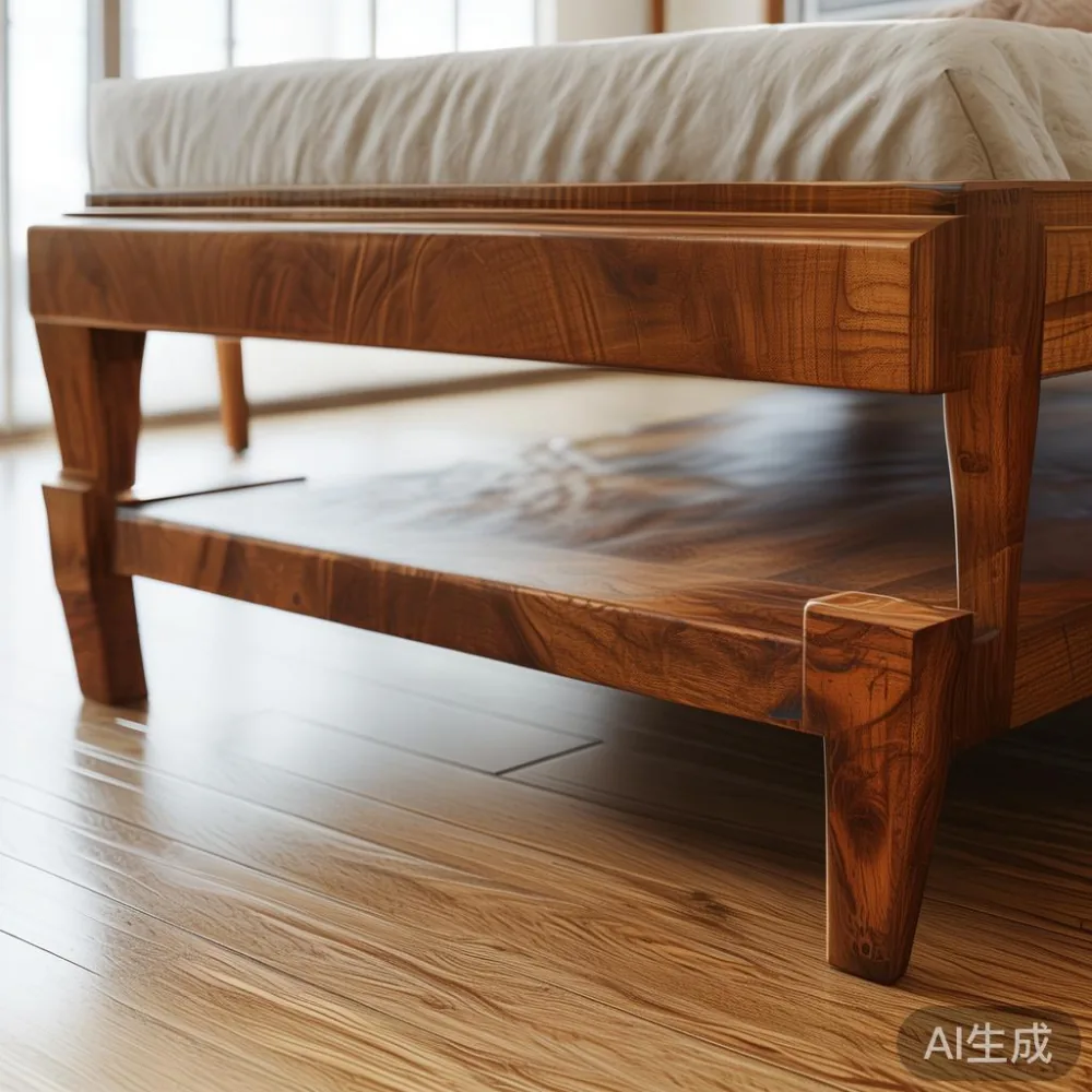 Solid Wood vs Veneer Bed Frame SG: A 5-Year Cost Comparison for Singap — detail of the base and leg construction on a bed