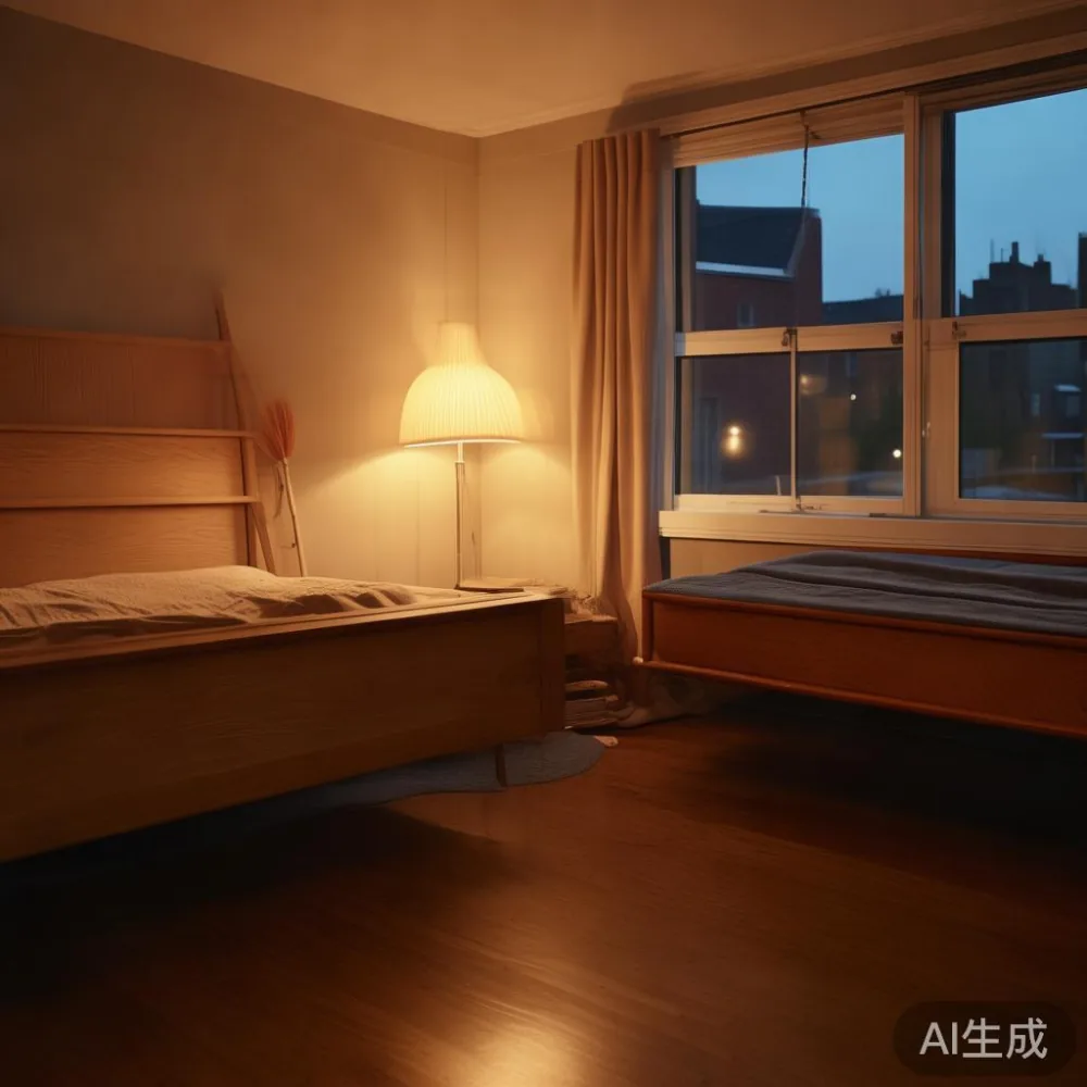 Veneer vs Solid Wood Bed Frame SG: A Real 5-Year Cost Comparison — room setting at dusk with warm lamp light, film 